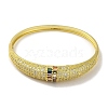 Brass Pave Colorful Cubic Zirconia Ring Bangle for Women BJEW-K246-13G-2