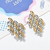 304 Stainless Steel Two Tone Stud Earrings for Women STAS-Z117-03GP-2