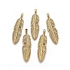 Tibetan Style Alloy Feather Big Pendants X-TIBEP-A12720-AG-RS-2