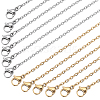 SUNNYCLUE 20Pcs 2 Colors 304 Stainless Steel Cable Chain Necklaces Set STAS-SC0006-21-1