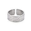 Non-Tarnish 304 Stainless Steel Grooved Wide Band Open Cuff Ring for Women RJEW-N038-046P-1