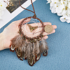 SUPERFINDINGS Woven Net/Web with Feather Pendant Decoration HJEW-FH0001-32-3