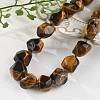 Natural Tiger Eye Nuggets Beaded Necklaces for Women Men NJEW-K388-01J-1