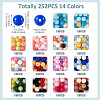 252Pcs 14 Colors Opaque Acrylic Beads SACR-TA0001-49-4