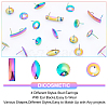 Unicraftale 40Pcs 4 Style Rainbow Color 304 Stainless Steel Stud Earring Findings DIY-UN0003-22-4