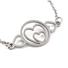 Stainless Steel Cable Chain Link Bracelets for Women Men STAS-Z061-01P-11-2