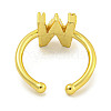 Rack Plating Brass Open Cuff Rings for Women RJEW-F162-01G-W-3