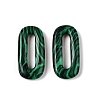 Synthetic Malachite Oval Pendants G-N342-105I-1