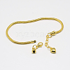 Brass European Style Bracelet Making X-MAK-R011-04G-3
