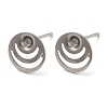 Non-Tarnish Flat Round 201 Stainless Steel Stud Earring Findings STAS-Q315-06P-1