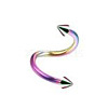 316L Surgical Stainless Steel Spiral Lip Rings with Spikes for Woman Men WGF7124-01-1