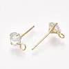 Brass Stud Earring Findings X-KK-T035-123G-2