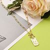 Brass Micro Pave Clear Cubic Zirconia Pendant Necklaces NJEW-JN03103-02-4