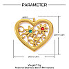 304 Stainless Steel Rhinestone Pendants STAS-OY016-56G-2