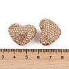 Heart Shaped Polymer Clay Rhinestone Beads CLAY-NH0002-02F-3