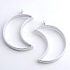 Matte Style Rack Plating Alloy Open Back Bezel Pendants PALLOY-S047-39B-FF-1