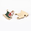 Golden Plated Alloy Enamel Pendants X-ENAM-T009-88-RS-2