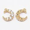 Brass Micro Pave Grade AAA Cubic Zirconia Charms ZIRC-P029-02G-NR-1