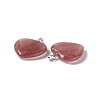 Natural Strawberry Quartz Pendants G-G956-B59-FF-3