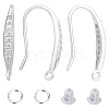 CREATCABIN 2 Pairs Rhodium Plated 925 Sterling Silver Earring Hooks DIY-CN0002-87-1