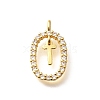 Brass Micro Pave Cubic Zirconia Pendants ZIRC-P123-01G-T01-1