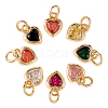 16Pcs 8 Colors Brass inlaid Cubic Zirconia Pendants ZIRC-CJ0001-15-3