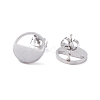 Non-Tarnish Half Round Hollow 304 Stainless Steel Stud Earrings for Women EJEW-Z017-01P-2