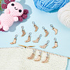 12Pcs 12 Style Sock Pendant Locking Stitch Markers HJEW-AB00645-4