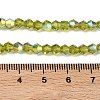 Electroplate Transparent Glass Beads Strands EGLA-K015-18R-4