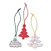 Christmas Wood Christmas Tree Pendant Decorations HJEW-JM02166-1