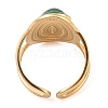 Oval Natural Malachite Finger Rings RJEW-Z057-14G-02-3