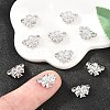 SHEGRACE Flower Brass Micro Pave Clear Cubic Zirconia Spacer Bars XGRQ5K154-827P-4