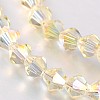 Electroplate Faceted Bicone Glass Beads Strands X-EGLA-P017-4mm-14-2