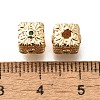 Brass Micro Pave Cubic Zirconia Beads KK-M318-28G-2