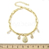 Brass Micro Pave Clear Cubic Zirconia Charm Bracelets BJEW-C083-02G-5