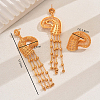 Vintage Alloy Hollowed-out Conch Shape Ring & Tassel Earrings Sets for Women LS-CY8500-2