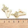 Brass Micro Pave Clear Cubic Zirconia Pendants KK-G498-01V-02-3