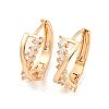 Brass Micro Pave Cubic Zirconia Hoop Earrings EJEW-A107-11D-KCG-1