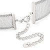 304 Stainless Steel Mesh Chain Choker Necklaces for Women NJEW-U012-03P-03-4