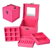 3 Layer Hand-Held Flocking Jewelry Storage Boxes PW-WG9D8B1-03-1