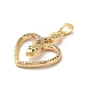 Brass Micro Pave Cubic Zirconia Pendants KK-C108-01A-G-2