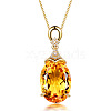 Oval Brass Topaz Moissanite Pendant Necklaces WG6A185-01-2