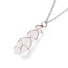 Natural Rose Quartz Bullet Pendant Necklaces NJEW-JN03870-01-4