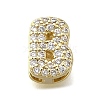 Brass Micro Pave Cubic Zirconia Letter Multi-Strand Links KK-D295-32G-02-1