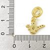 Rack Plating Brass Pave Clear & Light Yellow Cubic Zirconia Kettle European Dangle Charms KK-Z067-59G-3