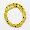 Handmade Evil Eye Lampwork Flat Round Bead Strands LAMP-L058-6mm-01-2