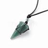 Natural Green Aventurine Pendants Necklaces NJEW-E140-A05-2