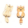 Light Gold Plated Alloy Enamel Pendants PW-WG9412E-05-1