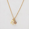304 Stainless Steel Topaz Rhinestone Birth Stone Constellation Pendant Necklaces FS-WG76580-11-1