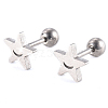 Tarnish Resistant 201 Stainless Steel Barbell Cartilage Earrings EJEW-R147-01-1